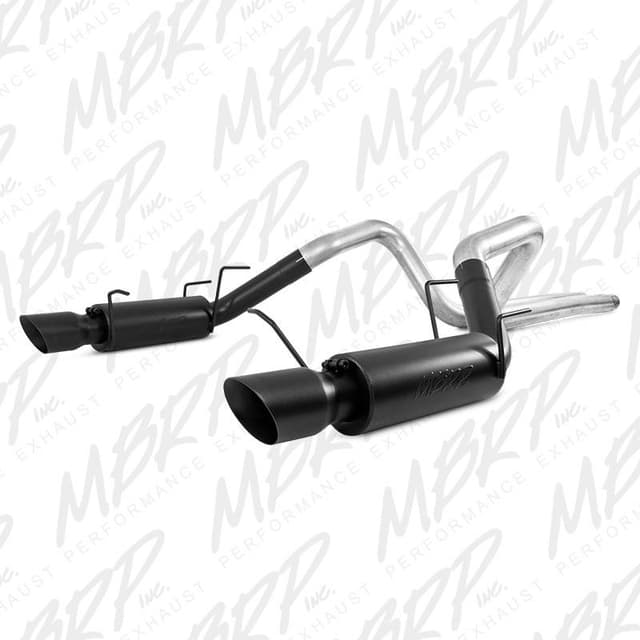 MBRP Exhaust 3" Cat Back, Dual Split Rear, Race Version, 4.5" tips, Black S7260BLK