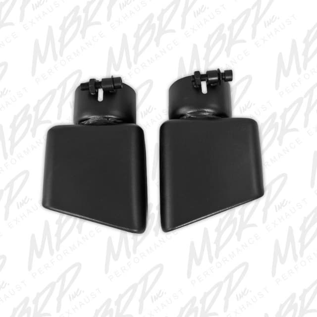 MBRP Exhaust Tip, 4 1/2"x 3", Rectangle, Angled Cut, 3" O.D. inlet, Driver Side, Blk T5119BLK