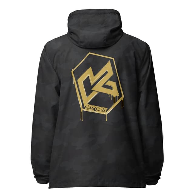 KRYPTONITE 'DRIPPING GOLD' WINDBREAKER - Black Camo, Xtra Large