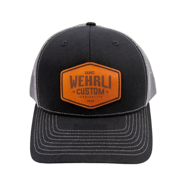 Wehrli Snap Back Hat Brown Leather Badge