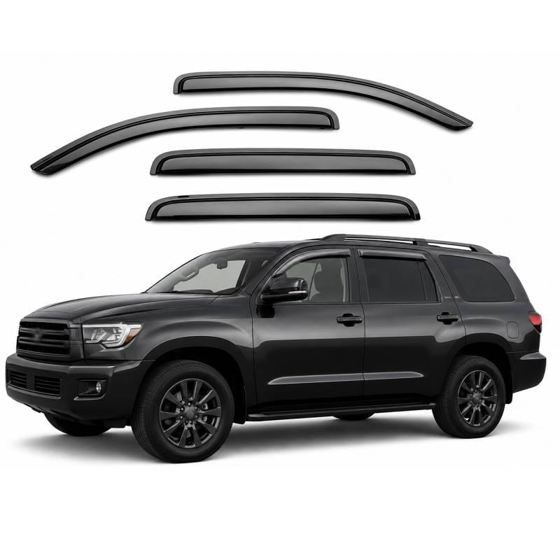 Black Horse Off Road Tape On Rain Guard/Wind Deflectors for 2008-2020 Toyota Sequoia - 14-94309