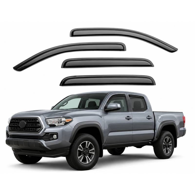 Black Horse Off Road Tape On Rain Guard/Wind Deflectors for 2005-2021 Nissan Frontier Crew Cab - 14-94407