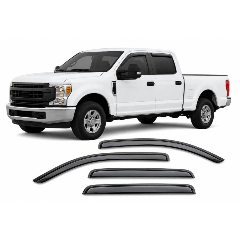 Black Horse Off Road Tape On Rain Guard/Wind Deflectors for 2015-2024 Ford F-150 Super Cab - 14-94157