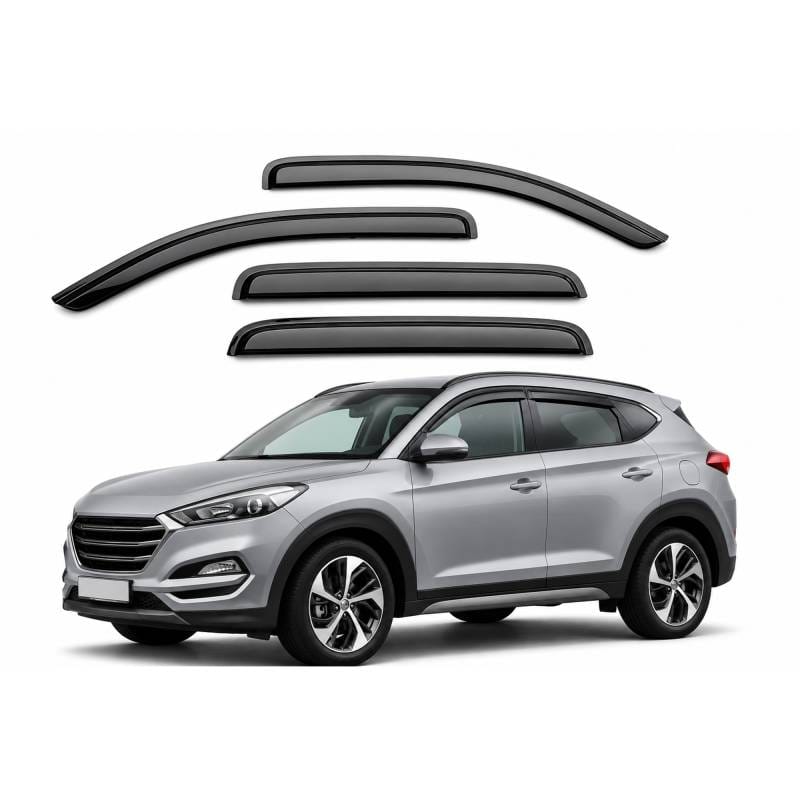 Black Horse Off Road Tape On Rain Guard/Wind Deflectors for 2010-2015 Hyundai Tucson - 140807