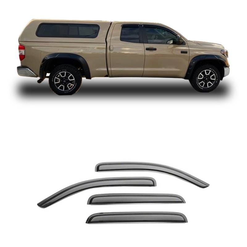 Black Horse Off Road Tape On Rain Guard/Wind Deflectors for 2007-2021 Toyota Tundra Double Cab - 141655
