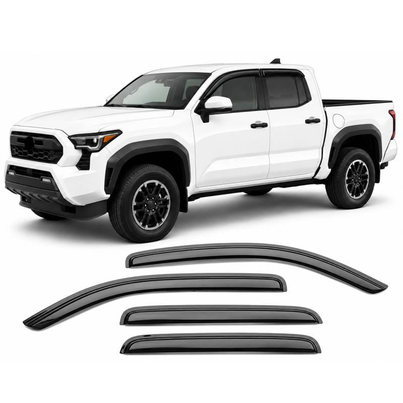 Black Horse Off Road Tape On Rain Guard/Wind Deflectors for 2024-2026 Toyota Tacoma Crew Cab - 144270