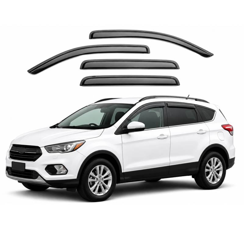 Black Horse Off Road Tape On Rain Guard/Wind Deflectors for 2013-2019 Ford Escape - 14-FRES
