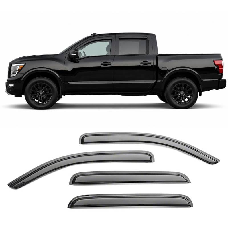 Black Horse Off Road Tape On Rain Guard/Wind Deflectors for 2016-2023 Nissan Titan XD Crew Cab - 141537
