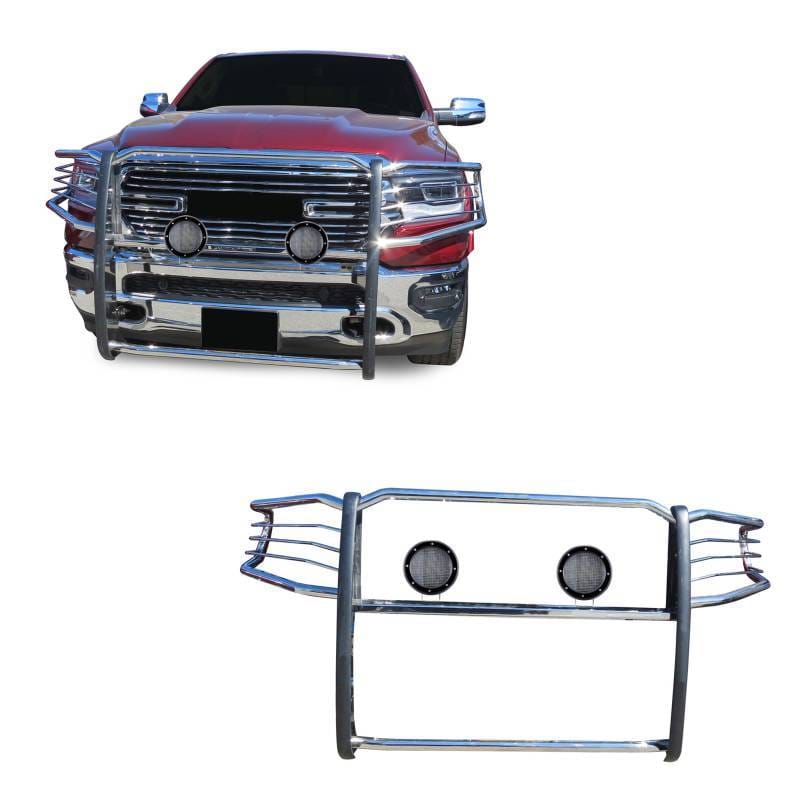 Black Horse Off Road Grille Guard Stainless Steel for 2019-2025 Ram 1500 - 17DG111MSS-PLFB