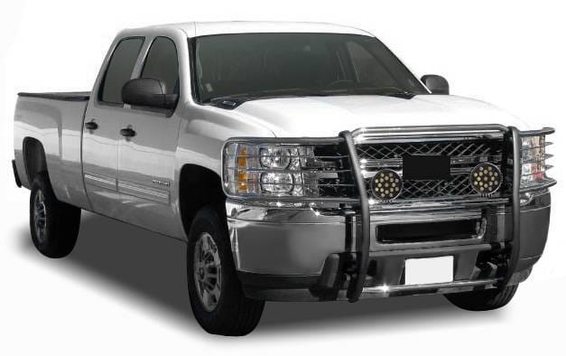 Black Horse Off Road Grille Guard Stainless Steel for 2007-2013 Chevrolet Silverado 1500 - 17A035700A2MSS-PLB
