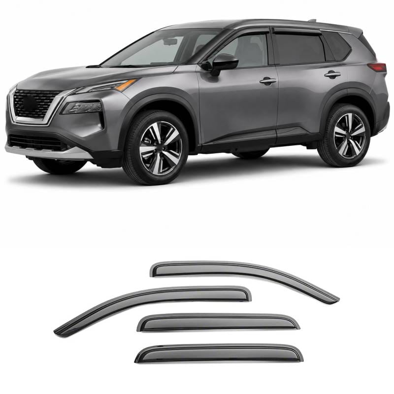 Black Horse Off Road Tape On Rain Guard/Wind Deflectors for 2021-2024 Nissan Rogue - 144902