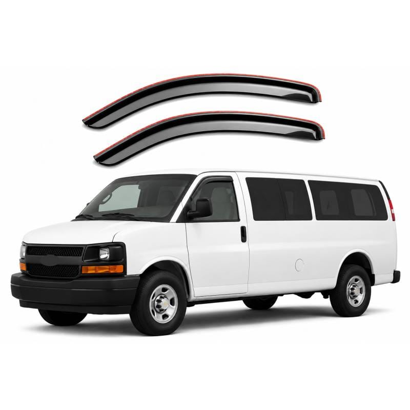Black Horse Off Road Tape On Rain Guard/Wind Deflectors for 1996-2026 Chevrolet Express 1500,2500,3500,Chevrolet Express Cargo,Chevrolet Express 4500,Chevrolet Express Pas - 122455