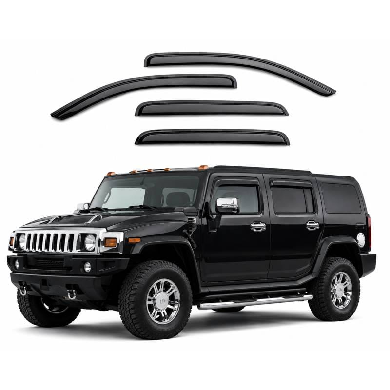 Black Horse Off Road Tape On Rain Guard/Wind Deflectors for 2003-2009 Hummer H2 - 140450