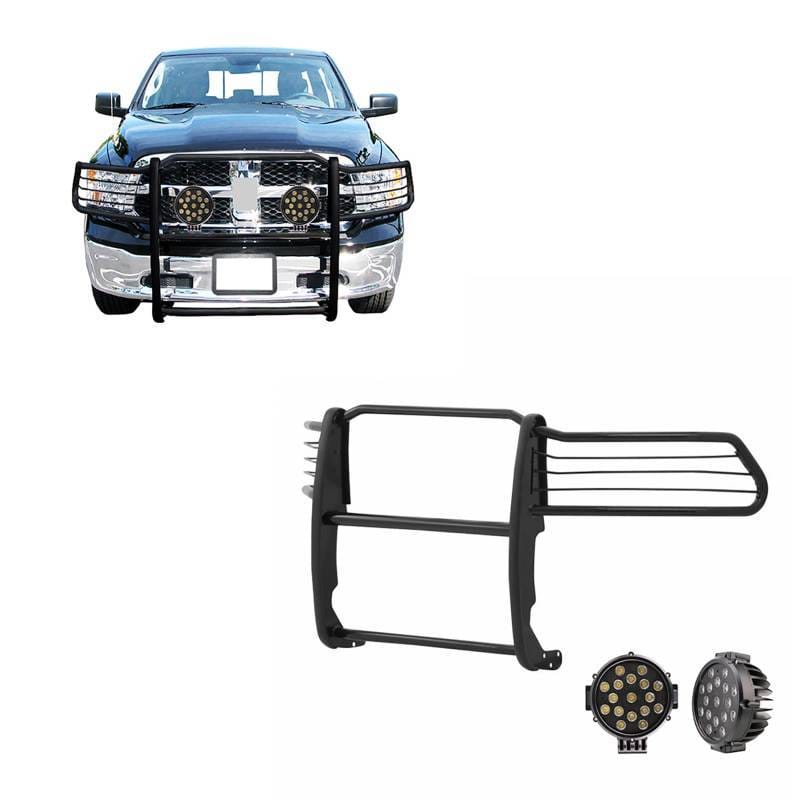 Black Horse Off Road Grille Guard Black for Ram 1500/1500/1500 Classic - 17DG109MA-PLB