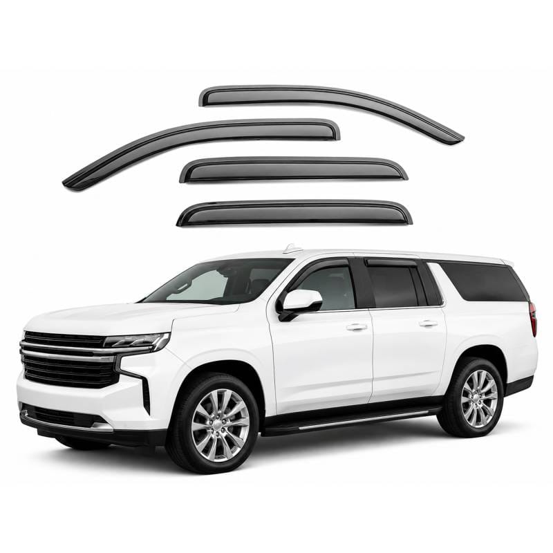 Black Horse Off Road Tape On Rain Guard/Wind Deflectors for 2015-2020 Cadillac Escalade ESV - 140432