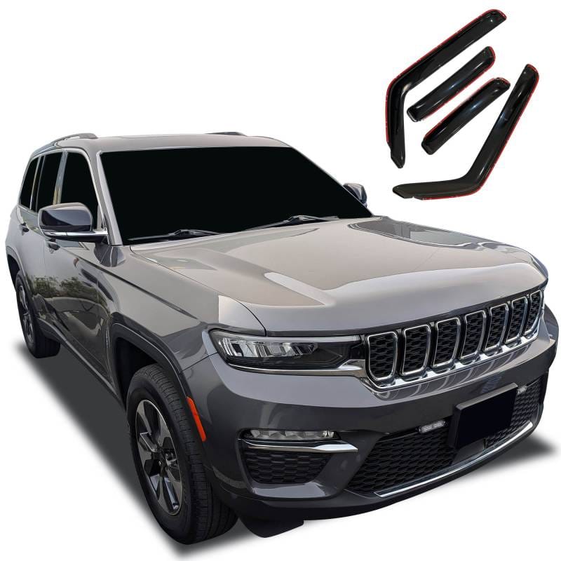 Black Horse Off Road In Channel Rain Guard/Wind Deflectors for 2011-2021 Jeep Grand Cherokee - 1494252IN