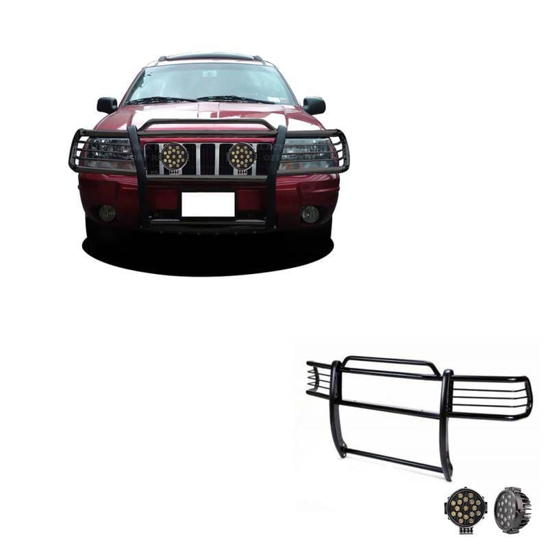 Black Horse Off Road Grille Guard Black for 1999-2004 Jeep Grand Cherokee - 17EB26MA-PLB