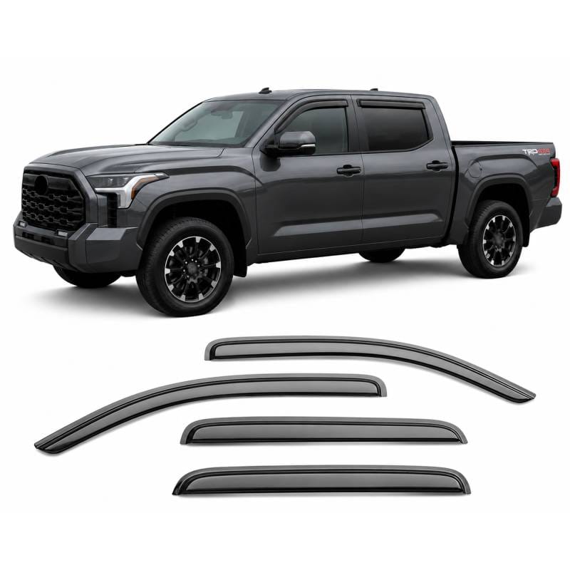 Black Horse Off Road Tape On Rain Guard/Wind Deflectors for 2007-2021 Toyota Tundra CrewMax - 141657