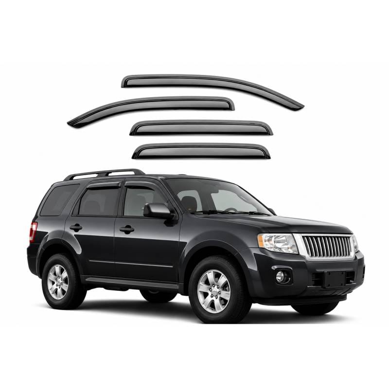Black Horse Off Road Tape On Rain Guard/Wind Deflectors for 1999-2016 Ford F-250,F-350,F-450,F-550 Super Duty Crew Cab - 140630