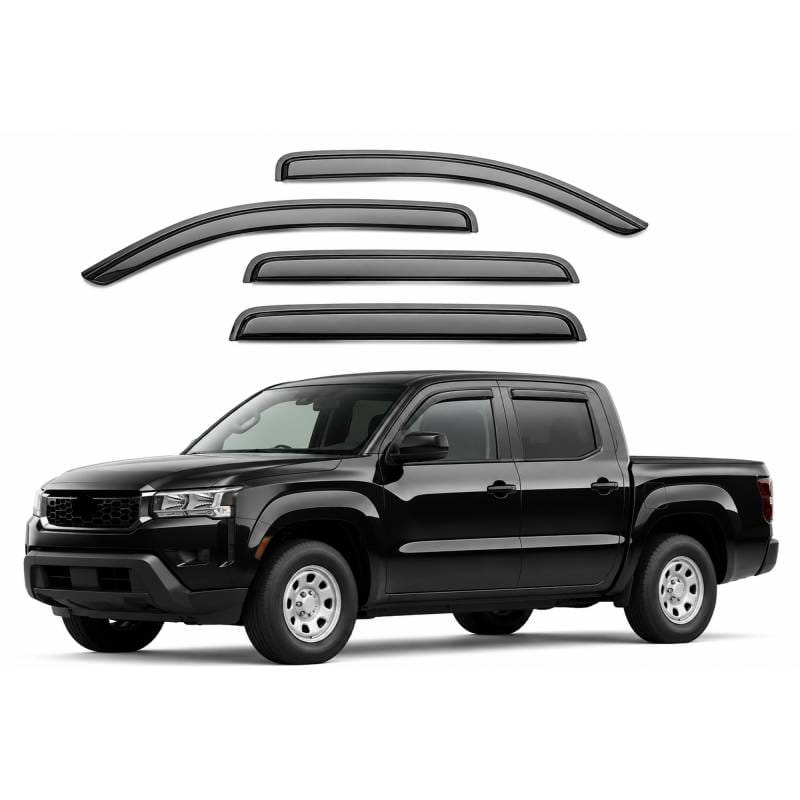 Black Horse Off Road Tape On Rain Guard/Wind Deflectors for 2022-2024 Nissan Frontier Crew Cab - 14-94409