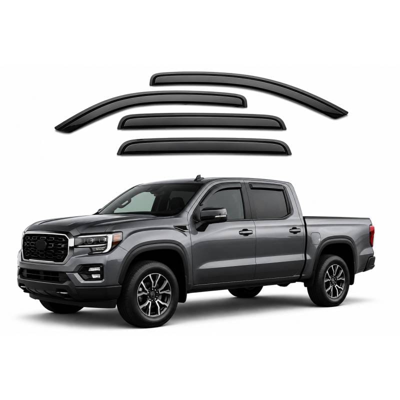 Black Horse Off Road Tape On Rain Guard/Wind Deflectors for 2019-2024 Silverado, Sierra 1500 Crew Cab - 140440