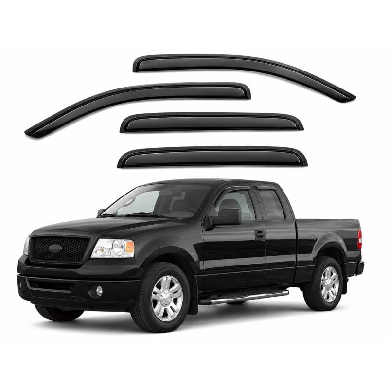 Black Horse Off Road Tape On Rain Guard/Wind Deflectors for 2004-2008 Ford F-150 Extended Cab - 140640