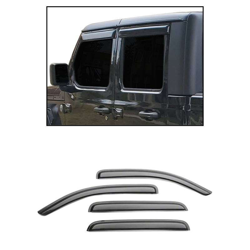 Black Horse Off Road Tape On Rain Guard/Wind Deflectors for 2020-2024 Jeep Gladiator - 140340