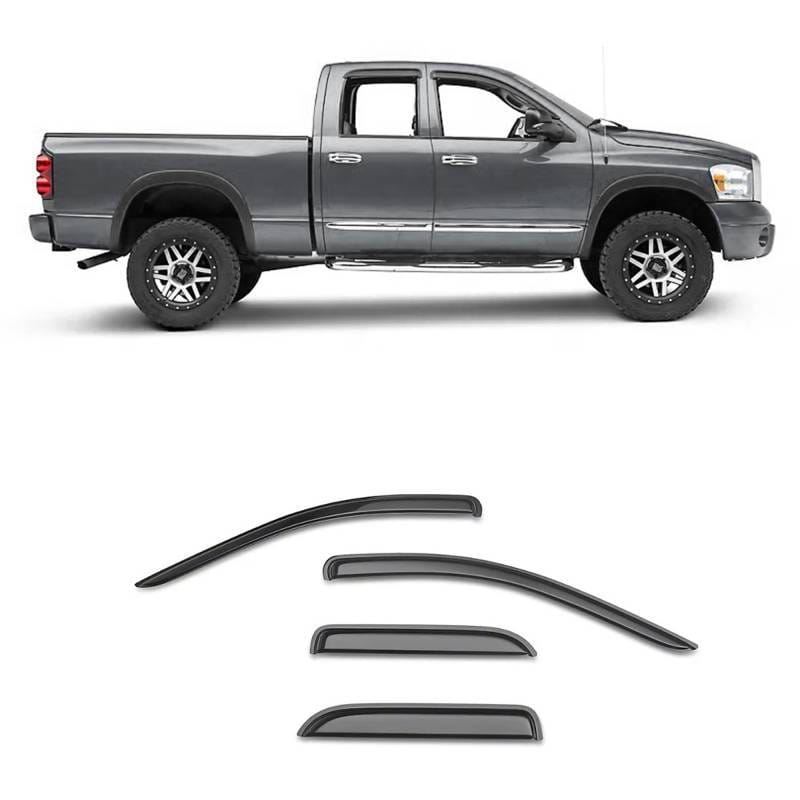 Black Horse Off Road Tape On Rain Guard/Wind Deflectors for 2009-2010 Dodge Ram 1500 Quad Cab - 14-94101