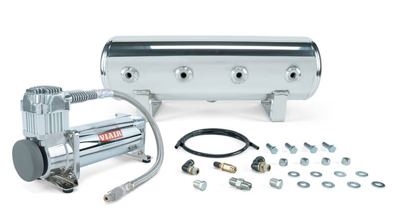 Air Lift 2.5 Gal. Polished Tank w/ Viair 444c Chrome Compressor (Incl. Fittings & Mounting Hardware) - 27801