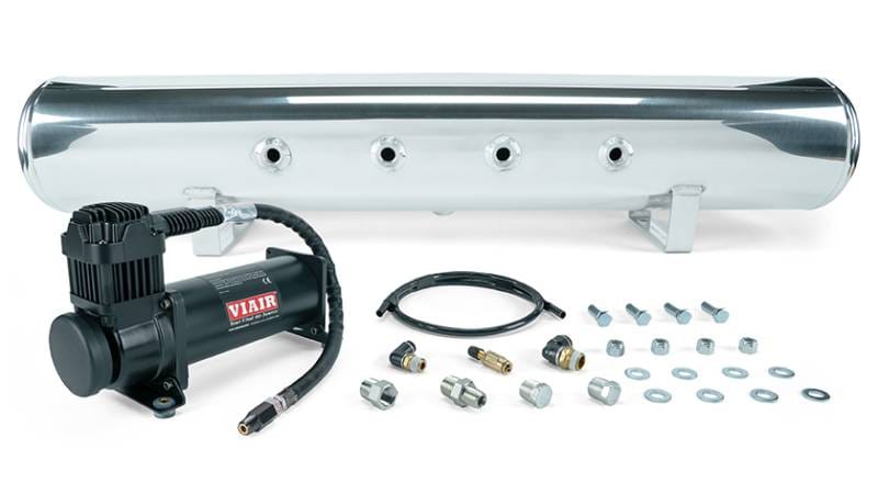 Air Lift 5 Gal. Polished Tank w/ Viair 444b Blk Compressor (Incl. Fittings & Mounting Hardware) - 27808