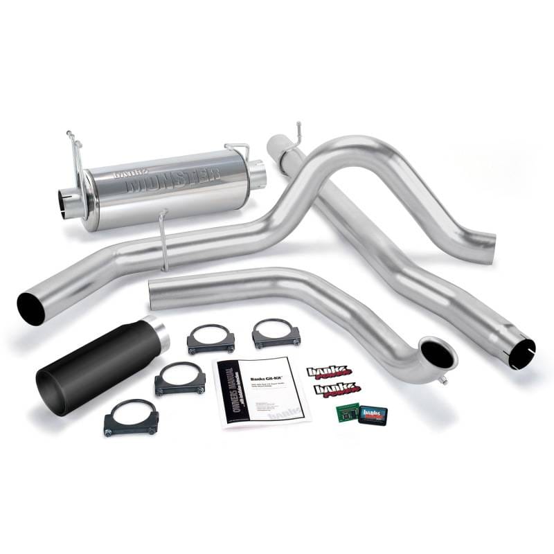 Banks Power 99 Ford 7.3L Truck w/Cat Conv Git-Kit - SS Single Exhaust w/ Black Tip - 47511-B