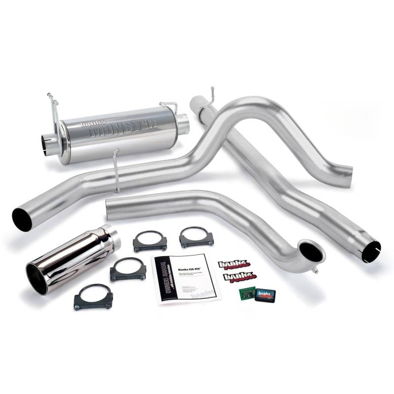 Banks Power 01-03 Ford 7.3L w/Cat Conv Git-Kit - SS Single Exhaust w/ Chrome Tip - 47513
