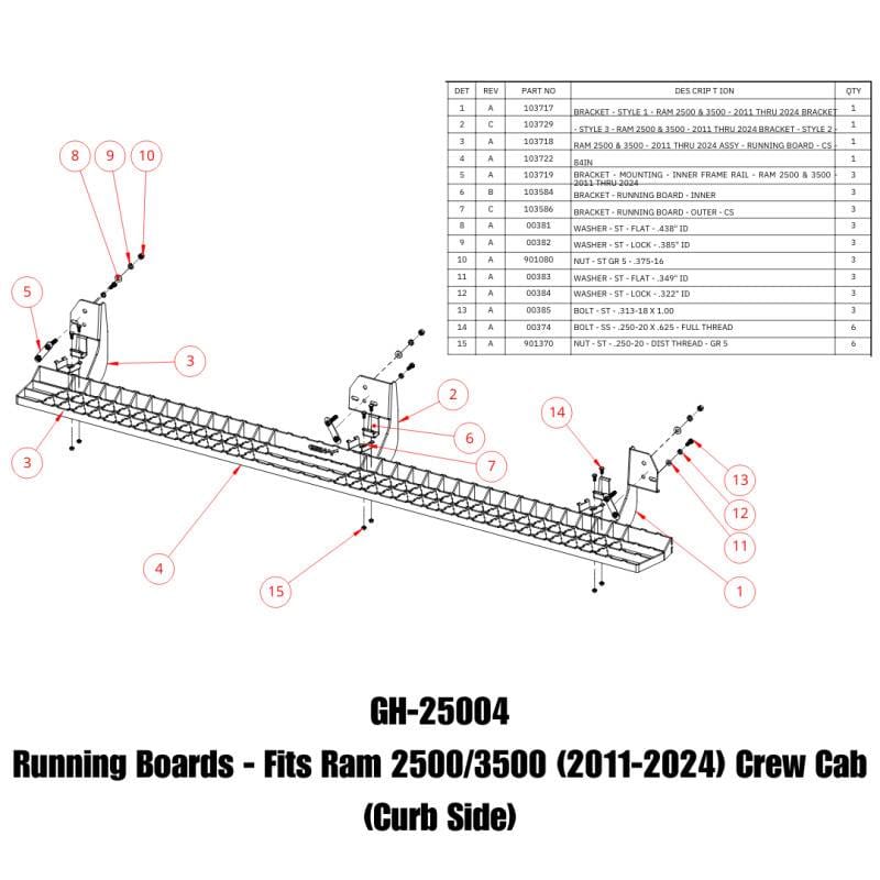 Gen-Y 11-24 RAM 2500/3500 Crew Cab Running Boards - GH-25004