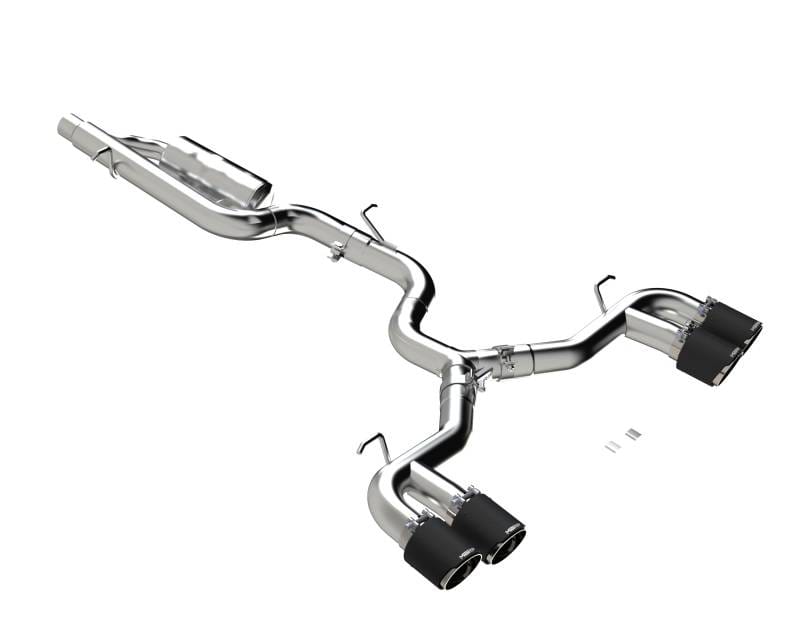 MBRP 2022 Volkswagen Golf R MK8 3in Cat-Back Quad Rear w/ Carbon Fiber Tips Valve Delete Exhaust - S46123CF