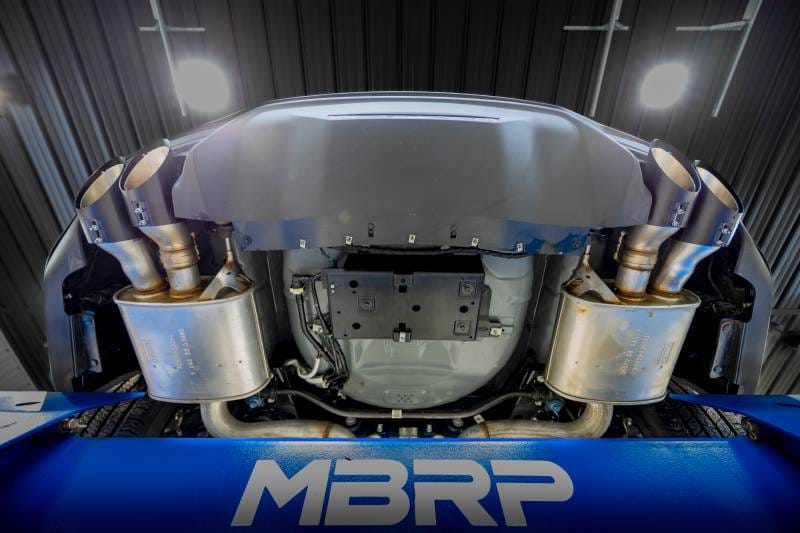 MBRP 15-24 Ford Mustang T304 SS 4in OD / 6.5in Length Quad Tip Cover Kit - Black Tip - T5198BLK