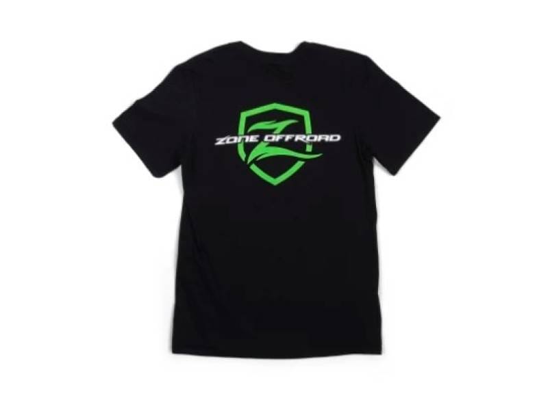 Zone Offroad Black Premium Cotton T-Shirt - Green Logo - Large - ZONU9160L