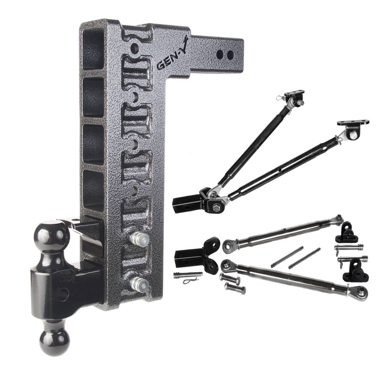Gen-Y Mega Duty 2.5in Shank 15in Drop 21K Hitch w/Dual-Ball/Pintle Lock/Stabilizer Kit - GH-626
