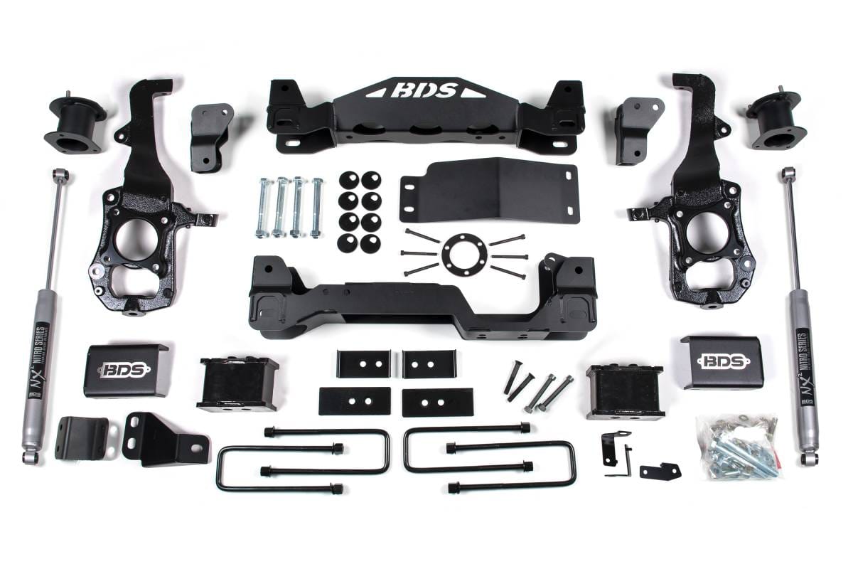 BDS Suspension 2021-2025 Ford F150 4wd, 6" Suspension Lift Kit, 5" Rear Lift, Block - 6" Strut - BDS1579FS
