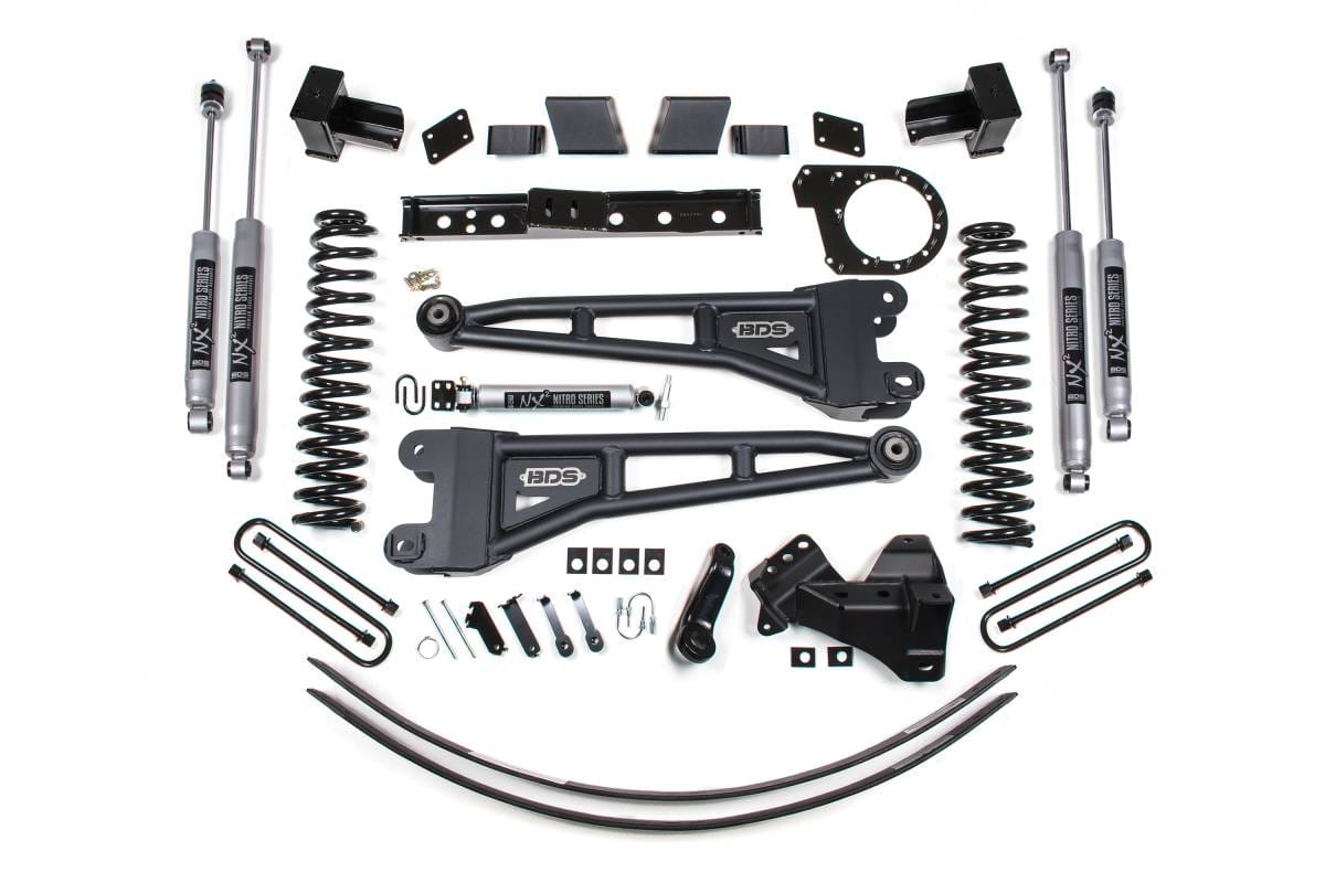 BDS Suspension 2017-2019 Ford F250/F350 6" Radius Arm Suspension System 2 Leaf - Rear Block - N - BDS1580H