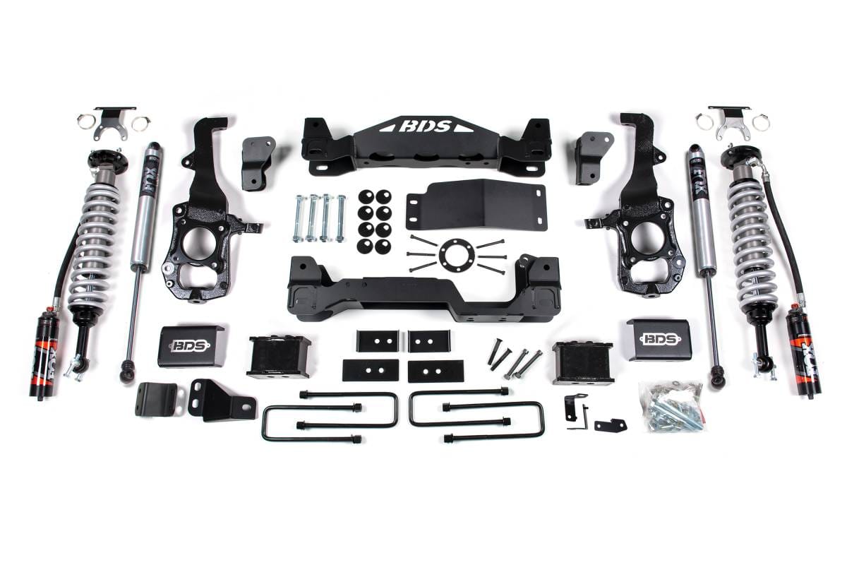 BDS Suspension 2021-2025 Ford F150 4wd, 6" Suspension Lift Kit, 4" Rear Lift, Block - Fox 2.5 P - BDS1585FPE