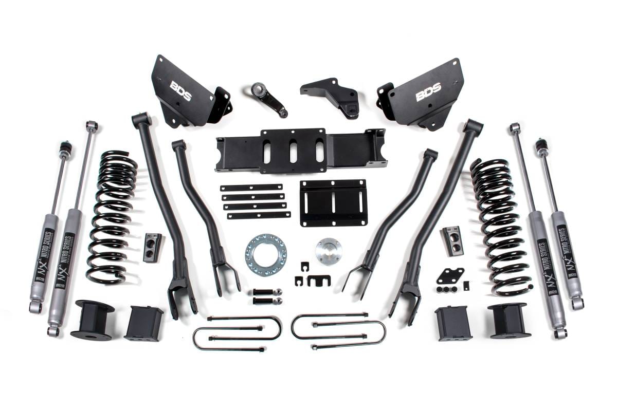 BDS Suspension 13-18 Ram 3500 6in 4 Link 6 Bolt w/ Air Bag - Gas - Fox Shocks - BDS1652FS