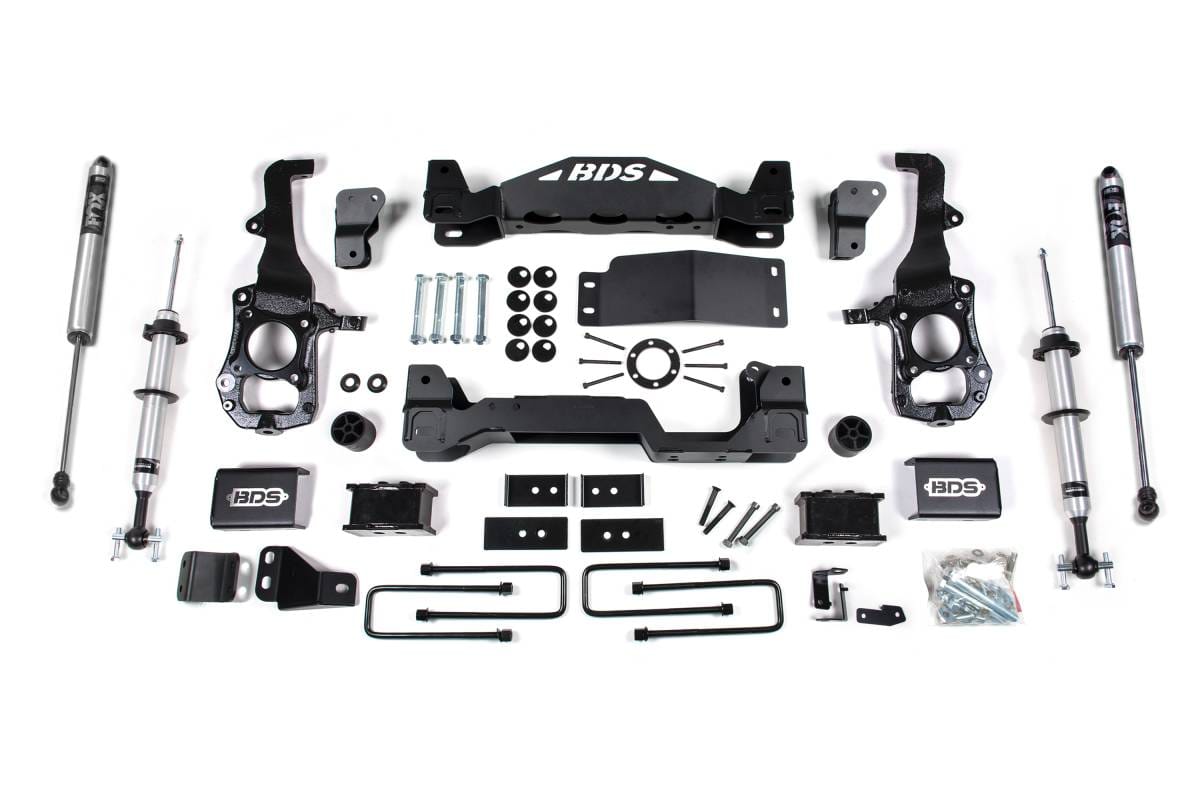 BDS Suspension 2021-2025 Ford F150 4wd, 4" Suspension Lift Kit, 2" Rear Lift, Block - Fox 2.0 I - BDS1902FSR