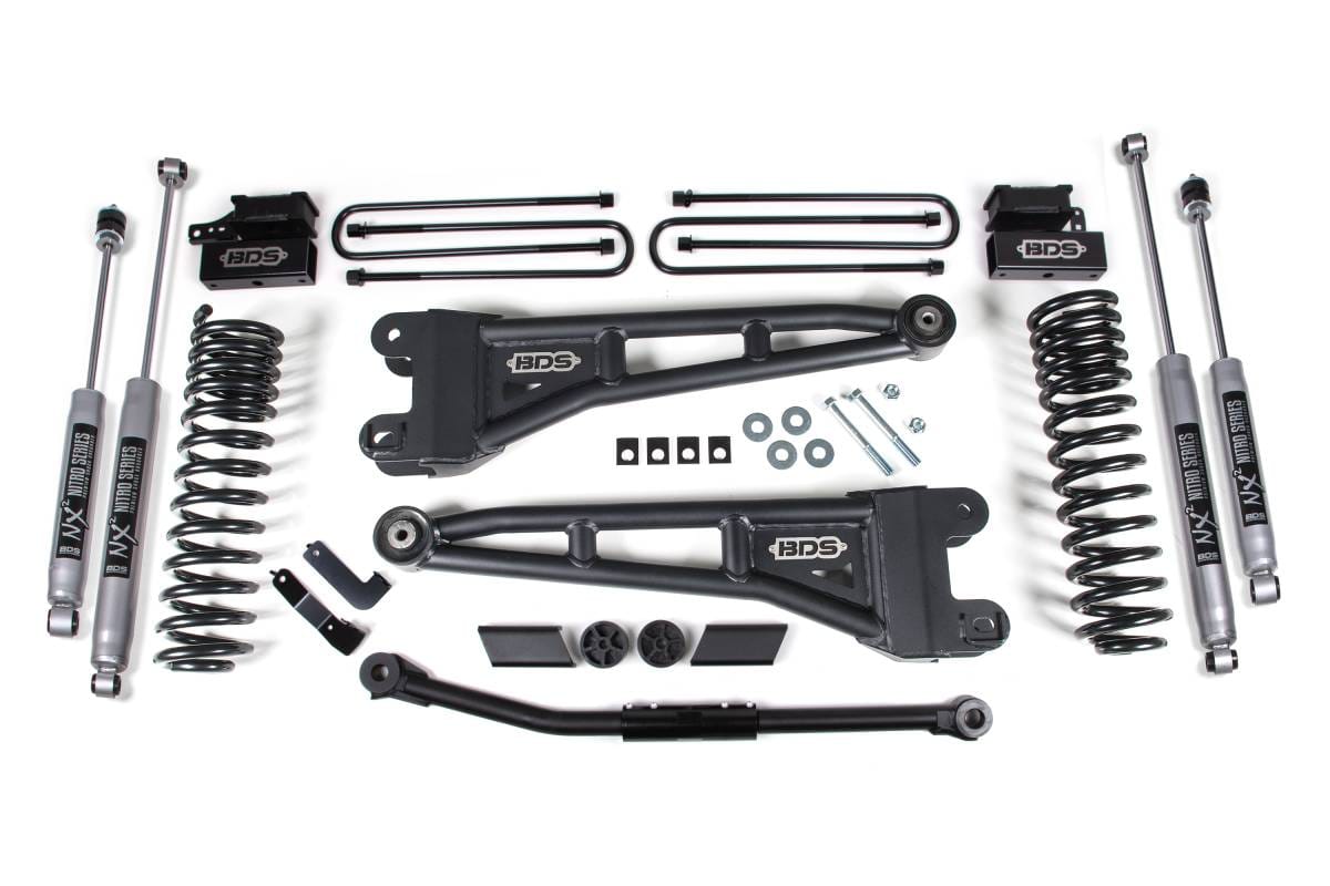 BDS Suspension 2020-2022 Ford F-450 Super Duty 4wd 3" Radius Arm Suspension Lift Kit, 1" Rear L - BDS1915H