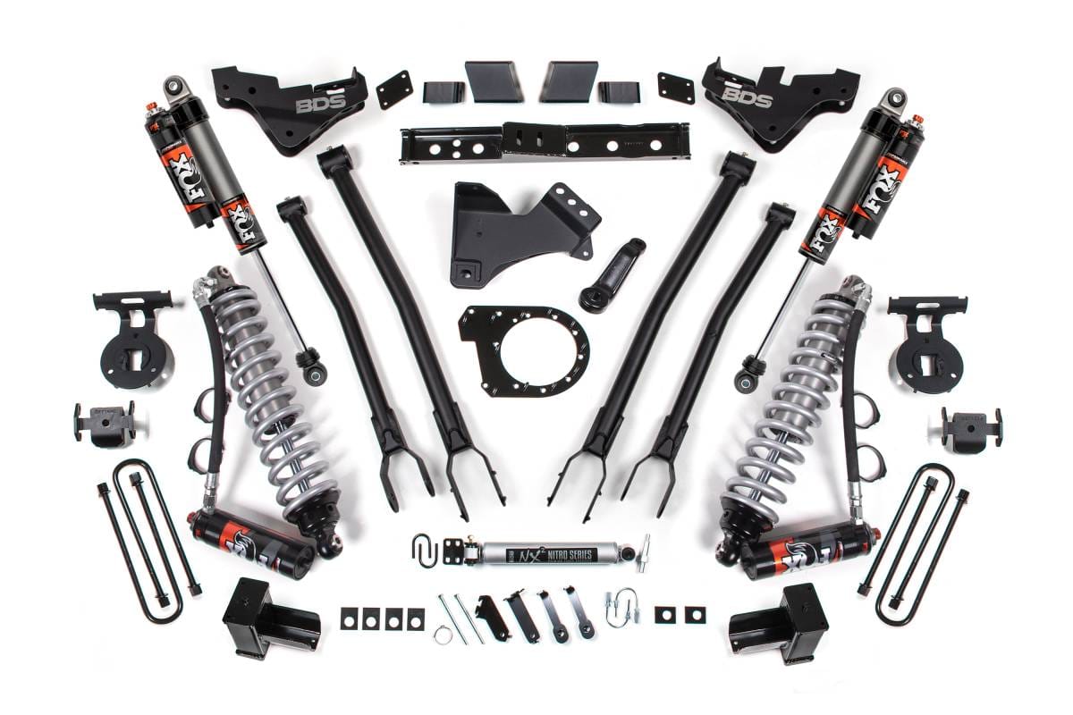 BDS Suspension 2023-2025 Ford F350 Super Duty 4wd 7" 4-Link Suspension Lift Kit, 4" Rear, Block - BDS2254PES