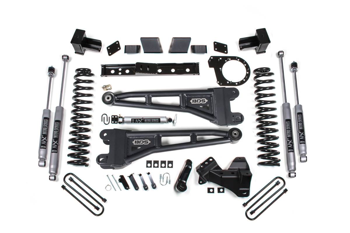 BDS Suspension 2023-2024 Ford F250/F350 SRW 4wd 7" Radius Arm Suspension Lift Kit, 6" Rear, Lea - BDS2259PS