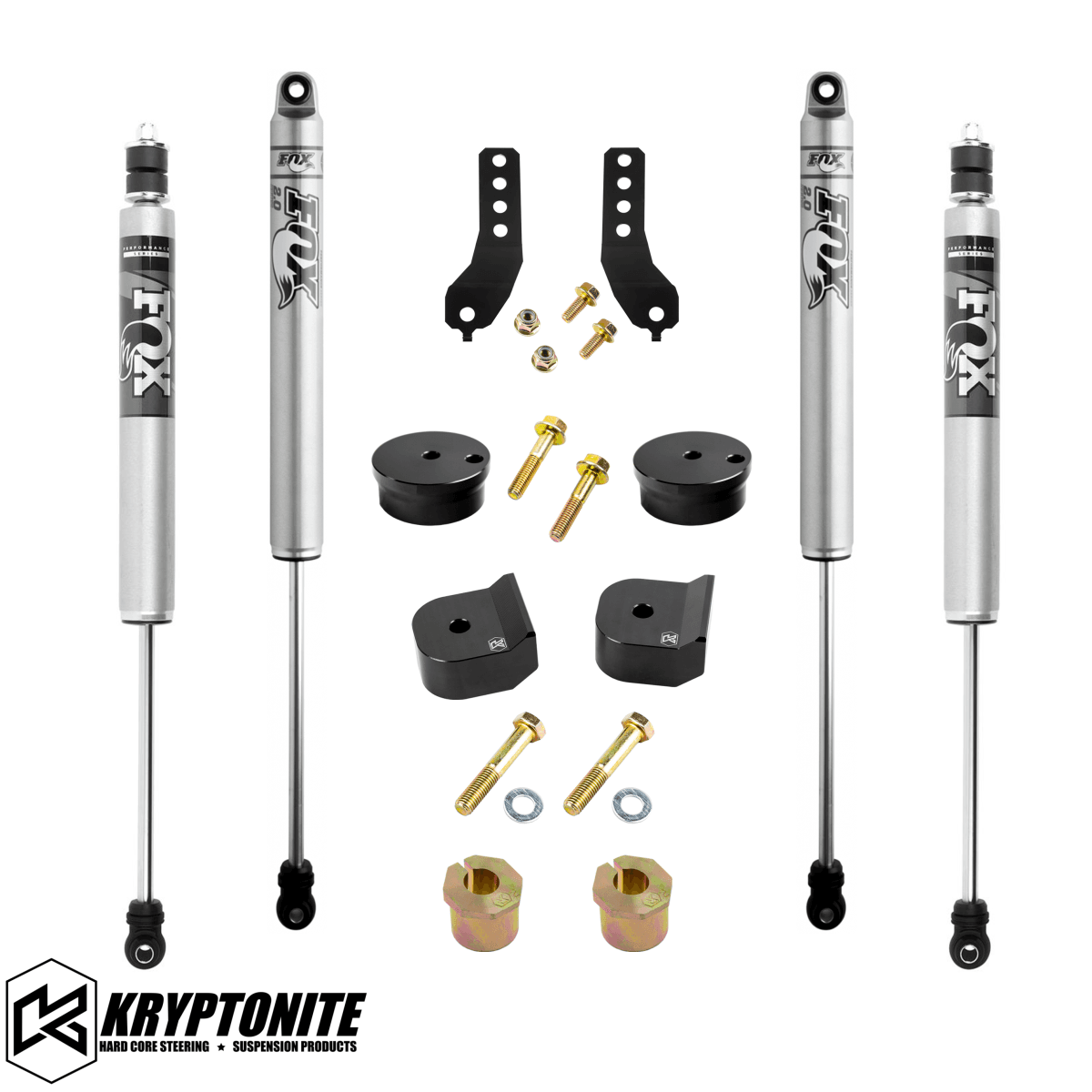 KRYPTONITE FORD SUPER DUTY F250/F350 STAGE 1 LEVELING KIT WITH FOX SHOCKS 2017-2024 - KRYKRFD17STAGE1FOX
