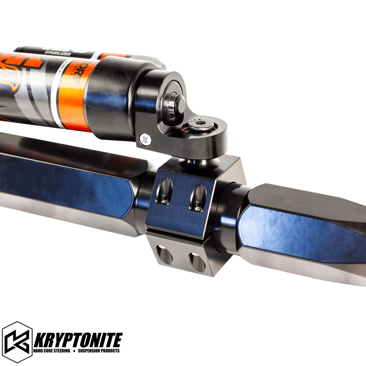 KRYPTONITE FORD SUPER DUTY F250/F350 DEATH GRIP STEERING STABILIZER ADAPTER KIT 2008-2024 - Fox ATS or Other Eyelet Mounted Stabilizer for Kryptonite Drag Link - KRYKRFSS01