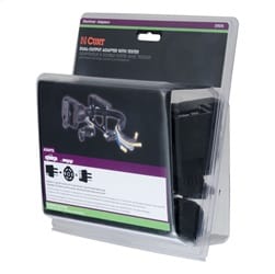 Dual-Output Electrical Adapter with Tester (Adds 7-Way RV Blade to 4-Way Flat)