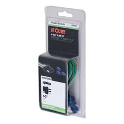 4-Way Flat Connector Socket with 60in. Wires/Hardware (Vehicle Side; Packaged)