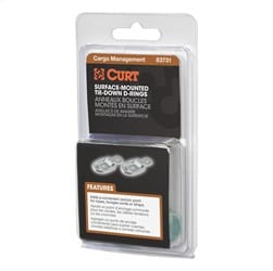 1in. x 1-1/4in. Surface-Mounted Tie-Down D-Rings (1;200 lbs; Clear Zinc; 2-Pack)